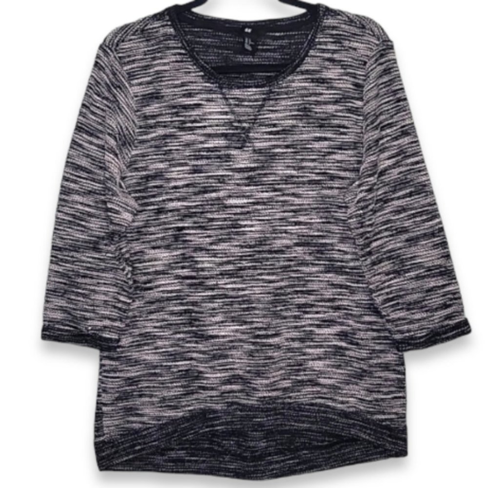 H&M Marled Relaxed 3/4 Sleeve Sweater, Size M
